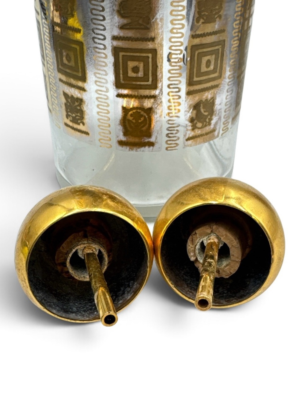Vintage Culver Coronet Scotch Bourbon Gold Decanter Set 1960s MCM - Picture 9 of 11
